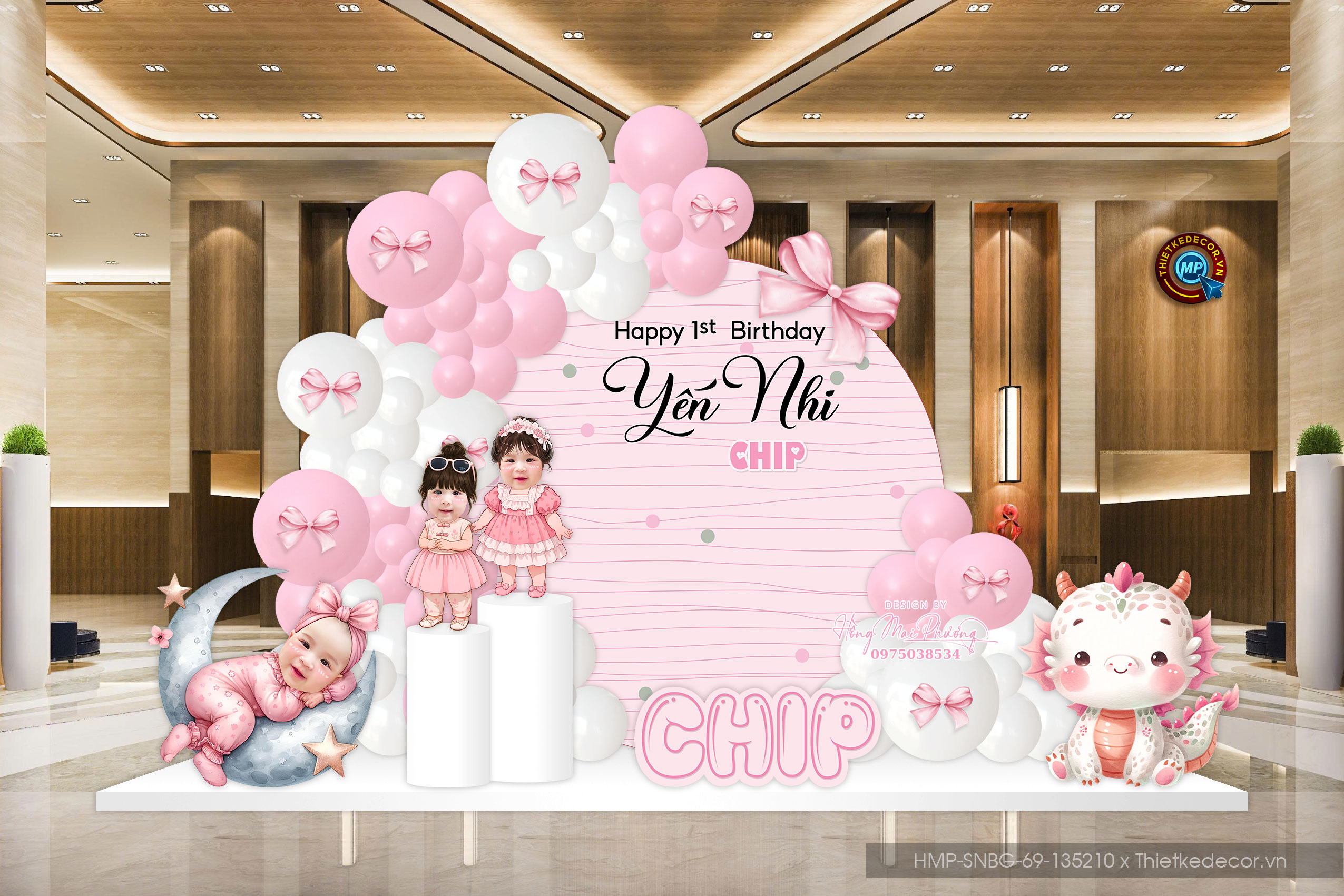 Tiệc bé gái tone hồng tuổi rồng